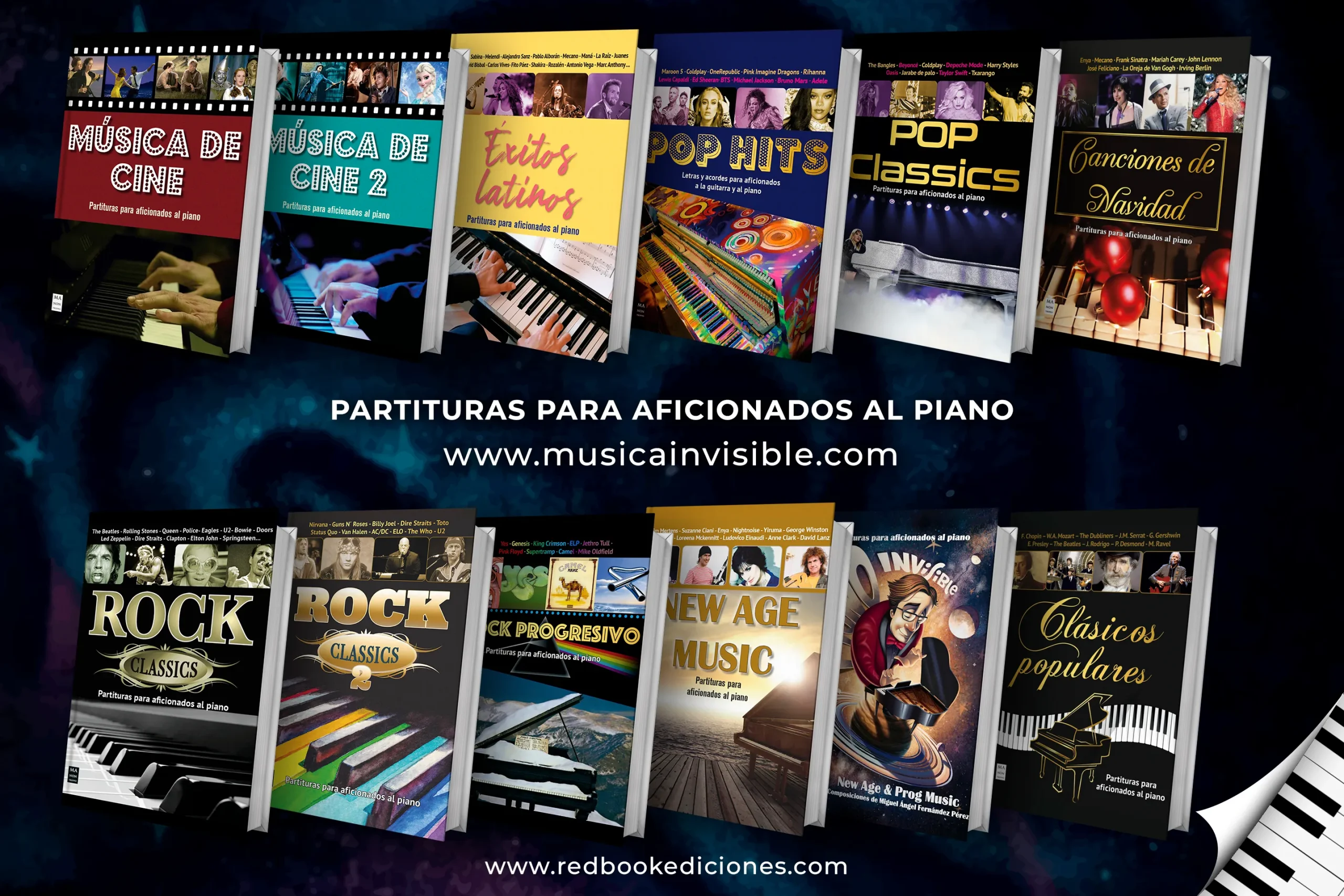 Colección REDBOOK EDICIONES, partituras para aficionados al piano